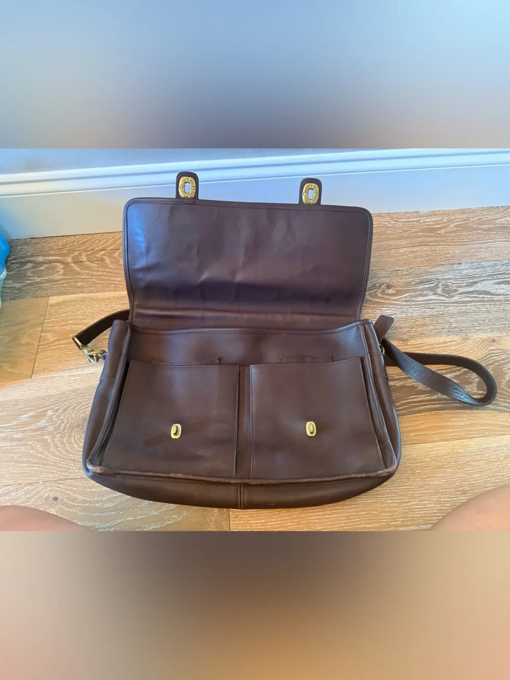 Vintage 90s Coach Prescott brown Leather Messenger Briefcase Laptop Bag